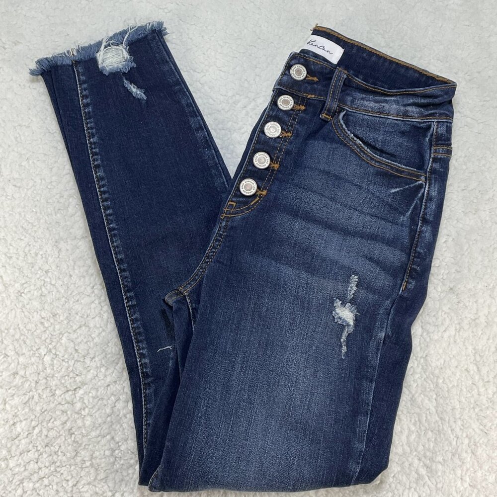KanCan Jeans Womens Sz 3 25 Karlee Skinny Ankle Distressed High Rise Denim 25x25